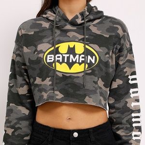 Batman Camo Crop Hoodie